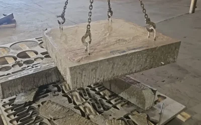 Corte por agua de una placa de hormigón